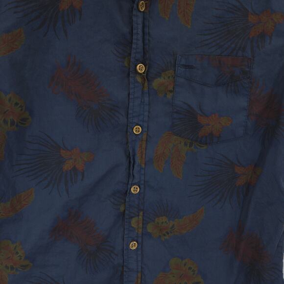 Cotton On Shirt Mens Small Navy Blue Hawaiian Tropical Short Sleeve Button Down - Picture 3 of 12